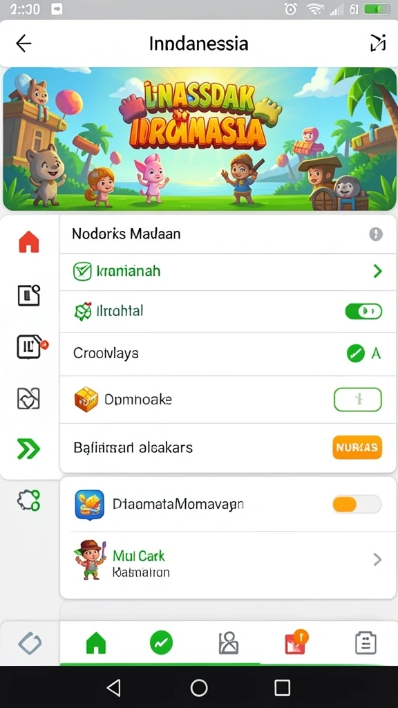 Menu permainan terorganisir dengan baik dan mudah dijelajahi.