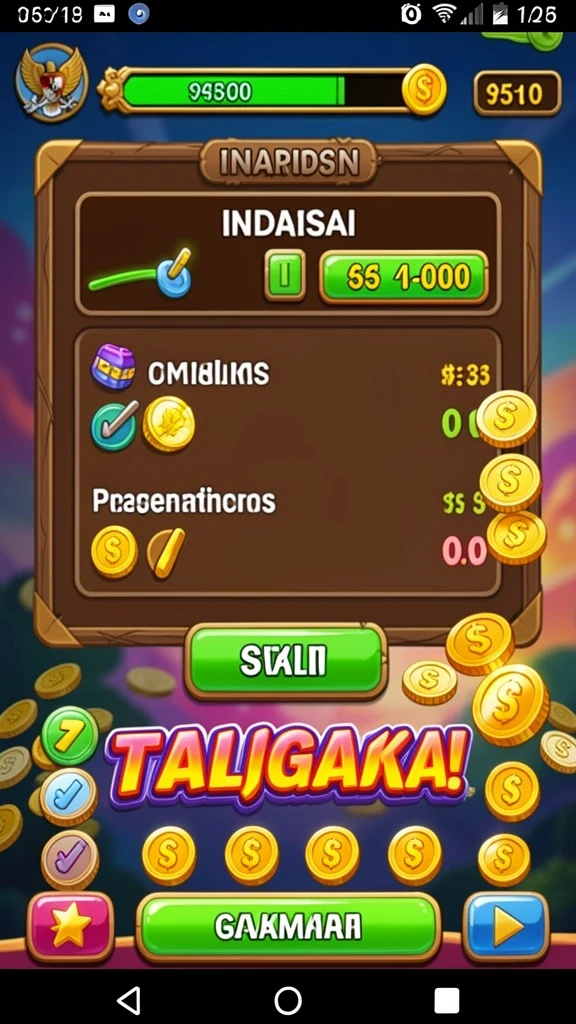Menu permainan yang variatif dan penuh tantangan.