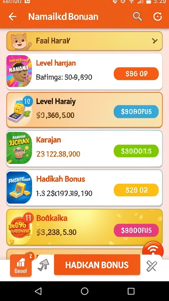 Tampilan menu utama yang menarik.