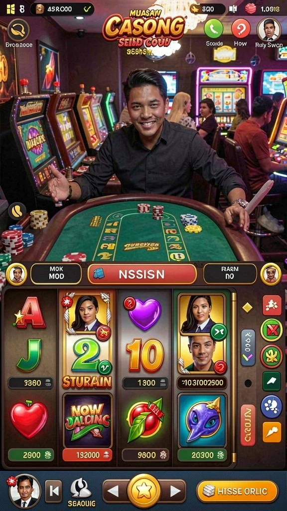 Screenshot saat pemain bersaing dalam turnamen poker.